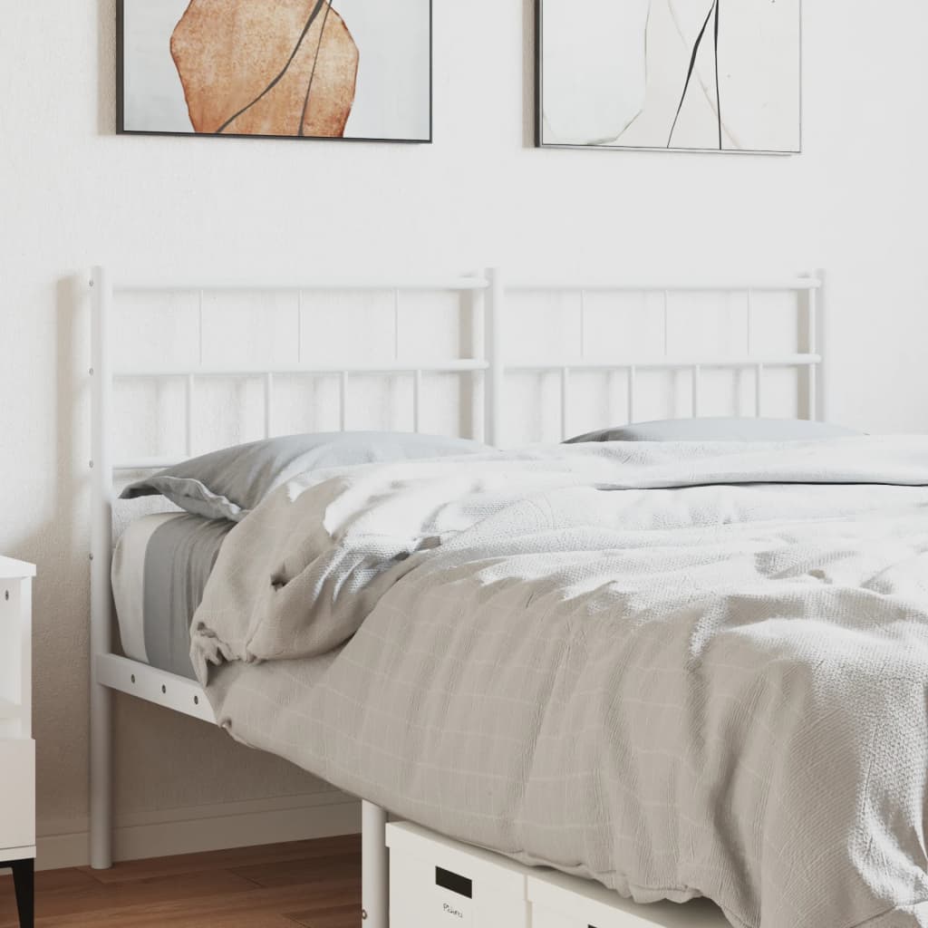 Metal Headboard White 135cm - Casper Homes