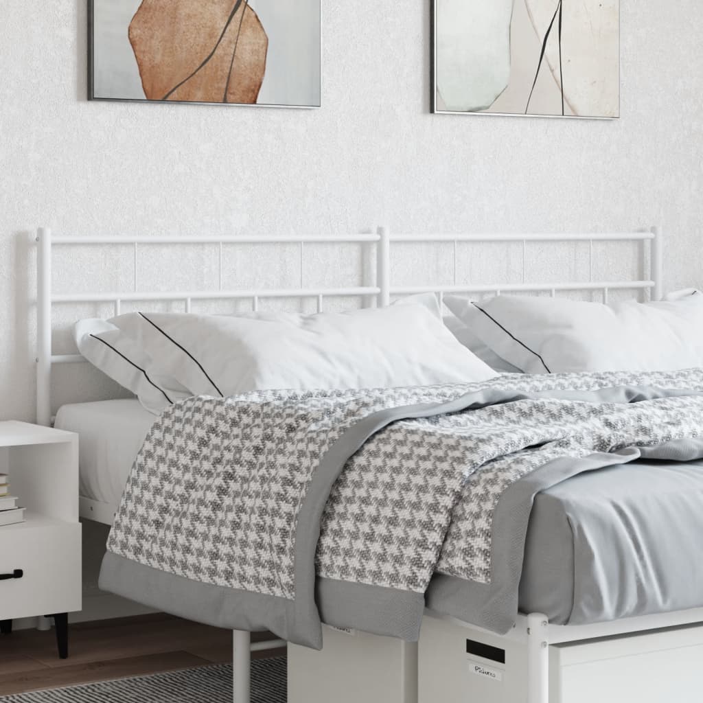 Metal Headboard White 193cm - Brittle & Co