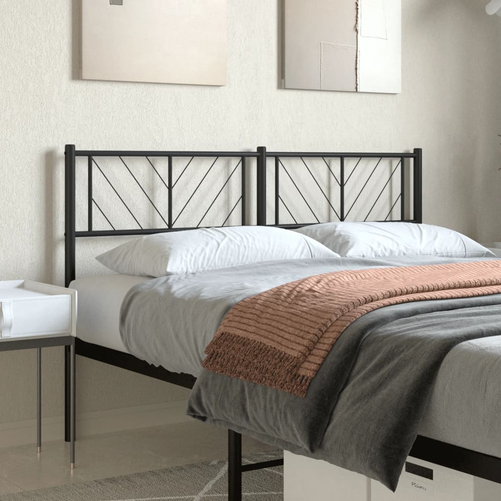Metal Headboard Black 135cm - Unbeatable Bargains