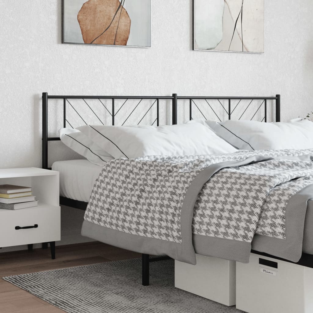 Metal Headboard Black 180cm - Design Hut