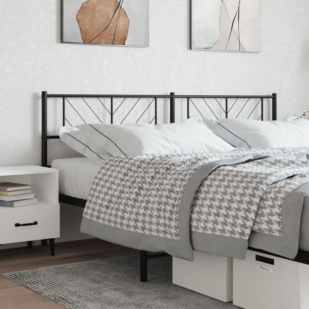 Metal Headboard Black 200cm - Casper Homes