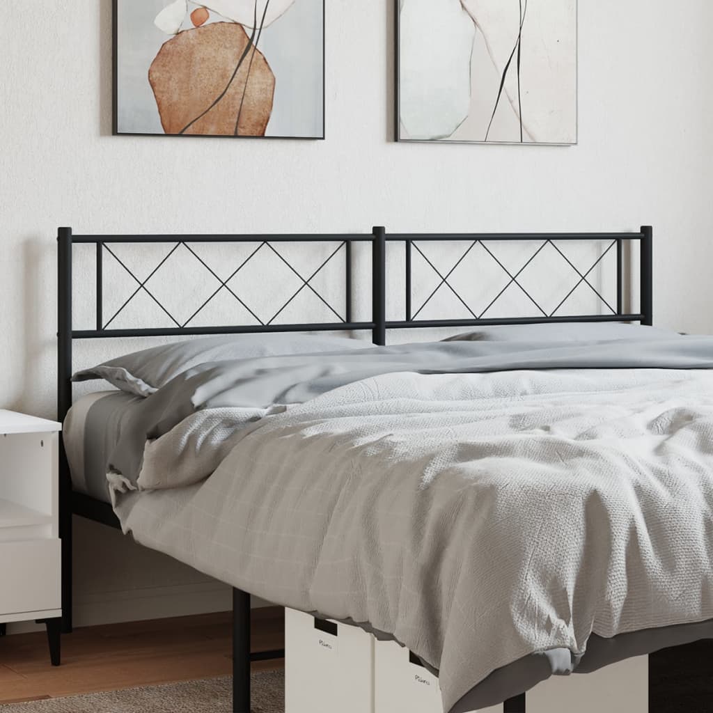 Metal Headboard Black 135cm - Unbeatable Bargains