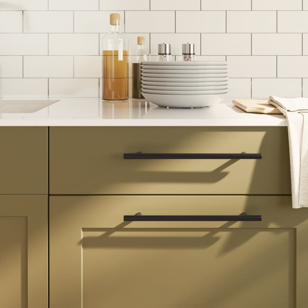 Cabinet Handles 5 Pcs Black 224mm Stainless Steel - Sid & Sam
