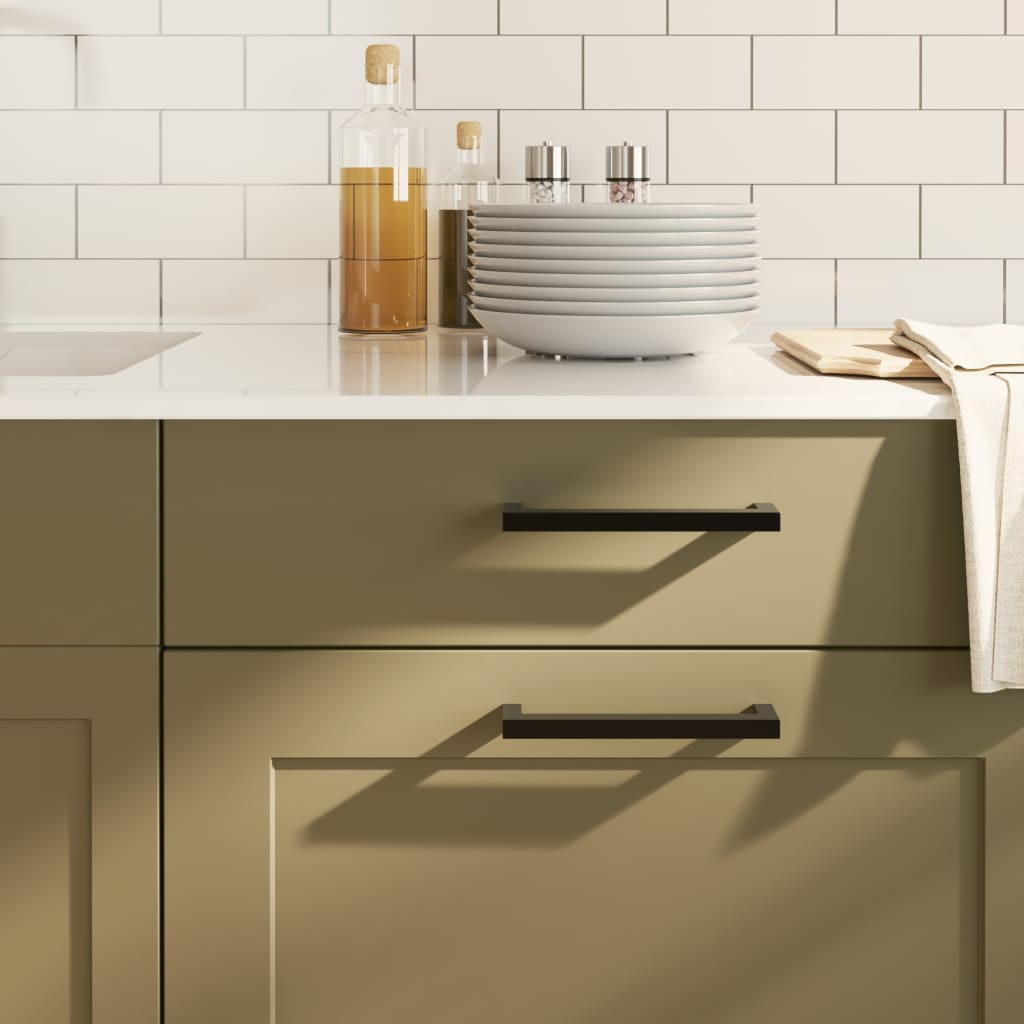 Cabinet Handles 10 Pcs Black 160mm Stainless Steel - All Things Good