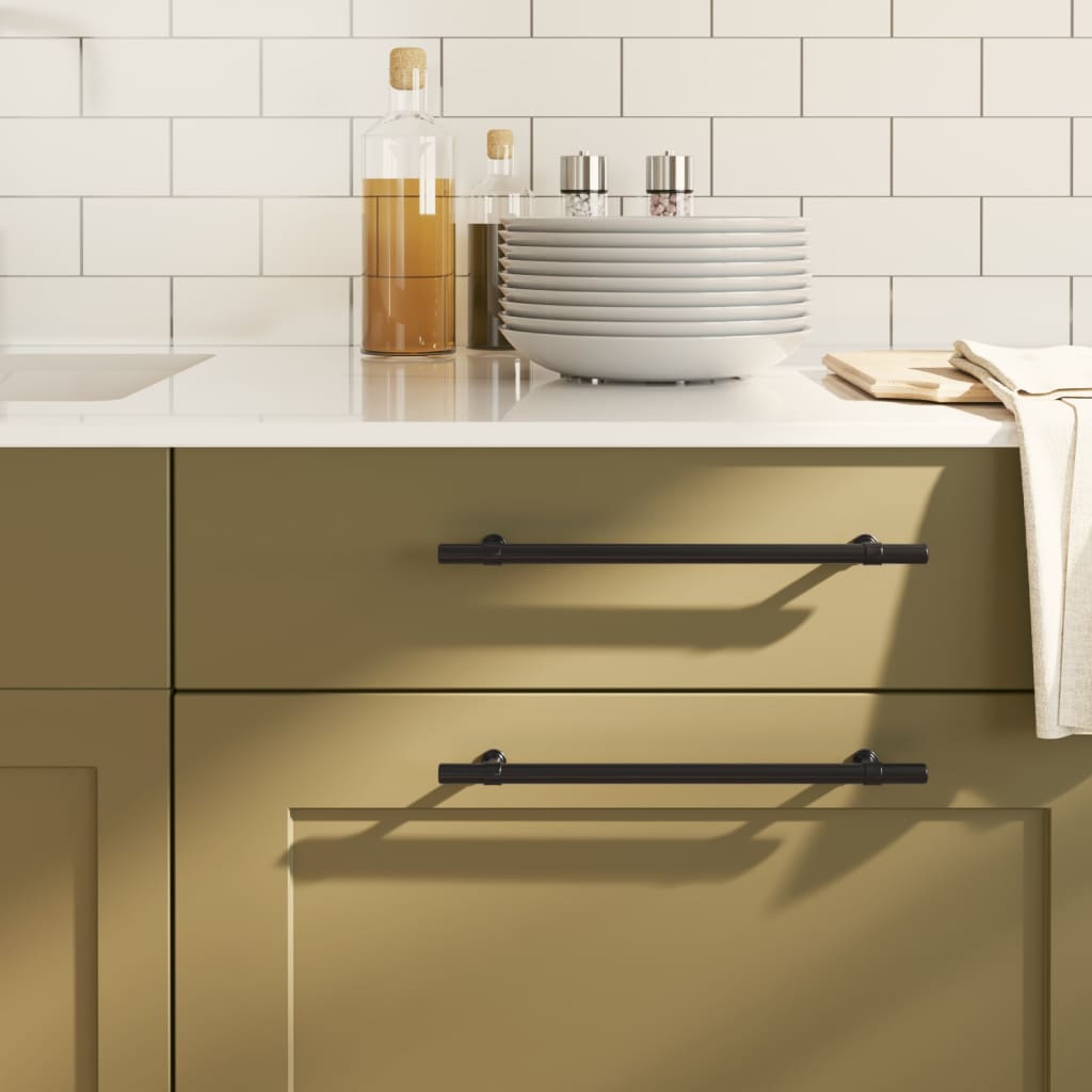Cabinet Handles 5 Pcs Black 224mm Stainless Steel - Tyrell & Tyrell