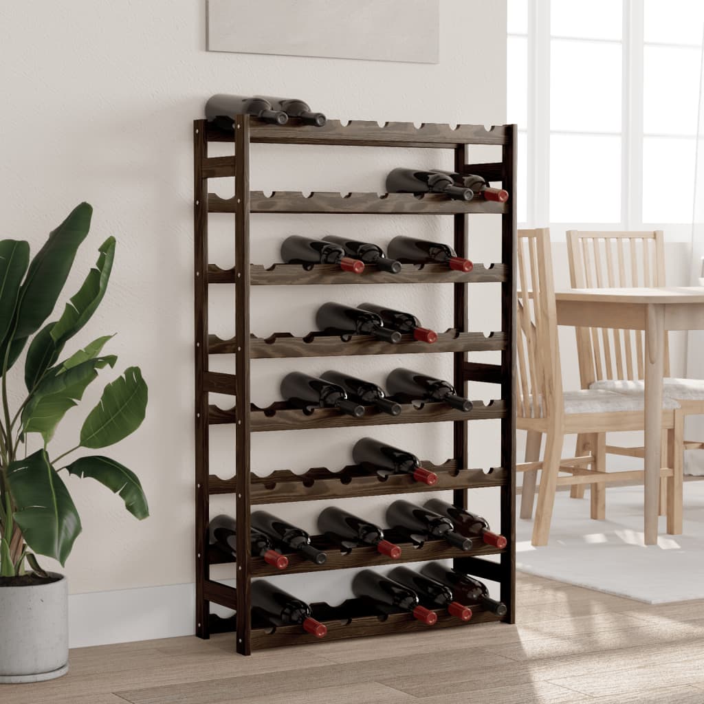 Wine Rack for 56 Bottles Black Solid Wood Pine - Style and Chic