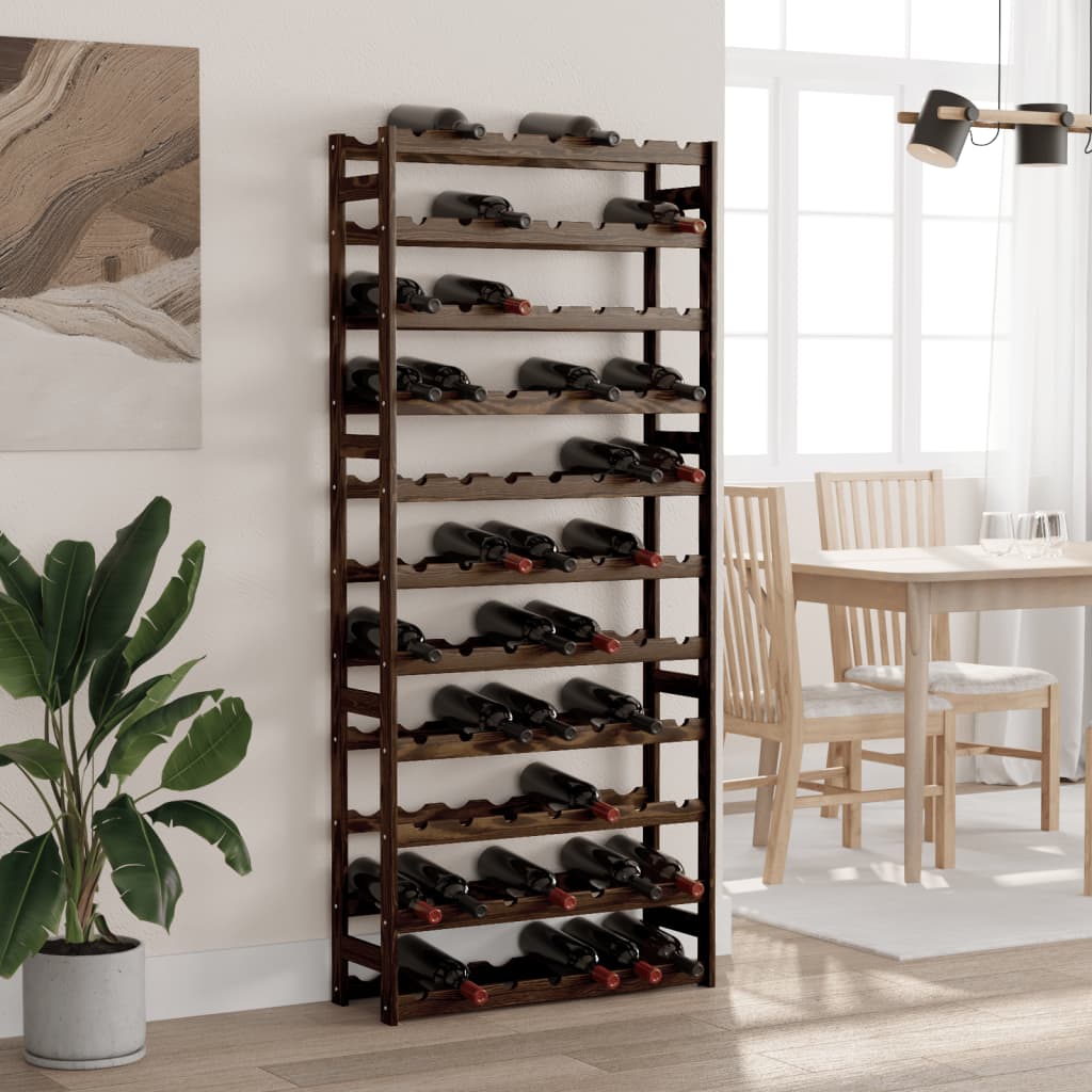 Wine Rack for 77 Bottles Black Solid Wood Pine - Millennium Furniture