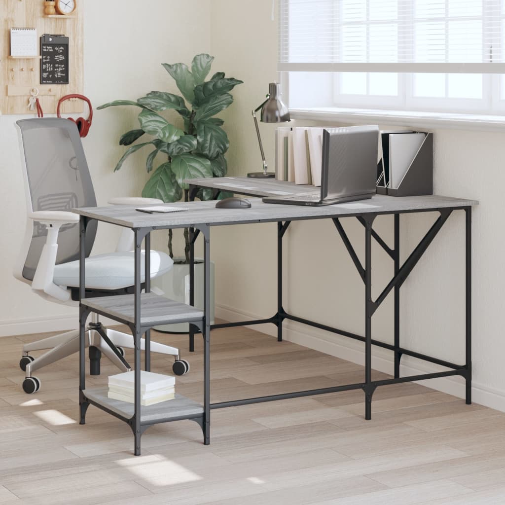 Desk Grey Sonoma 139x139x75 cm Engineered Wood - Tyrell & Tyrell