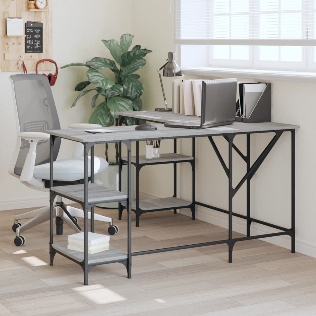 Desk Grey Sonoma 139x139x75 cm Engineered Wood - Style and Chic