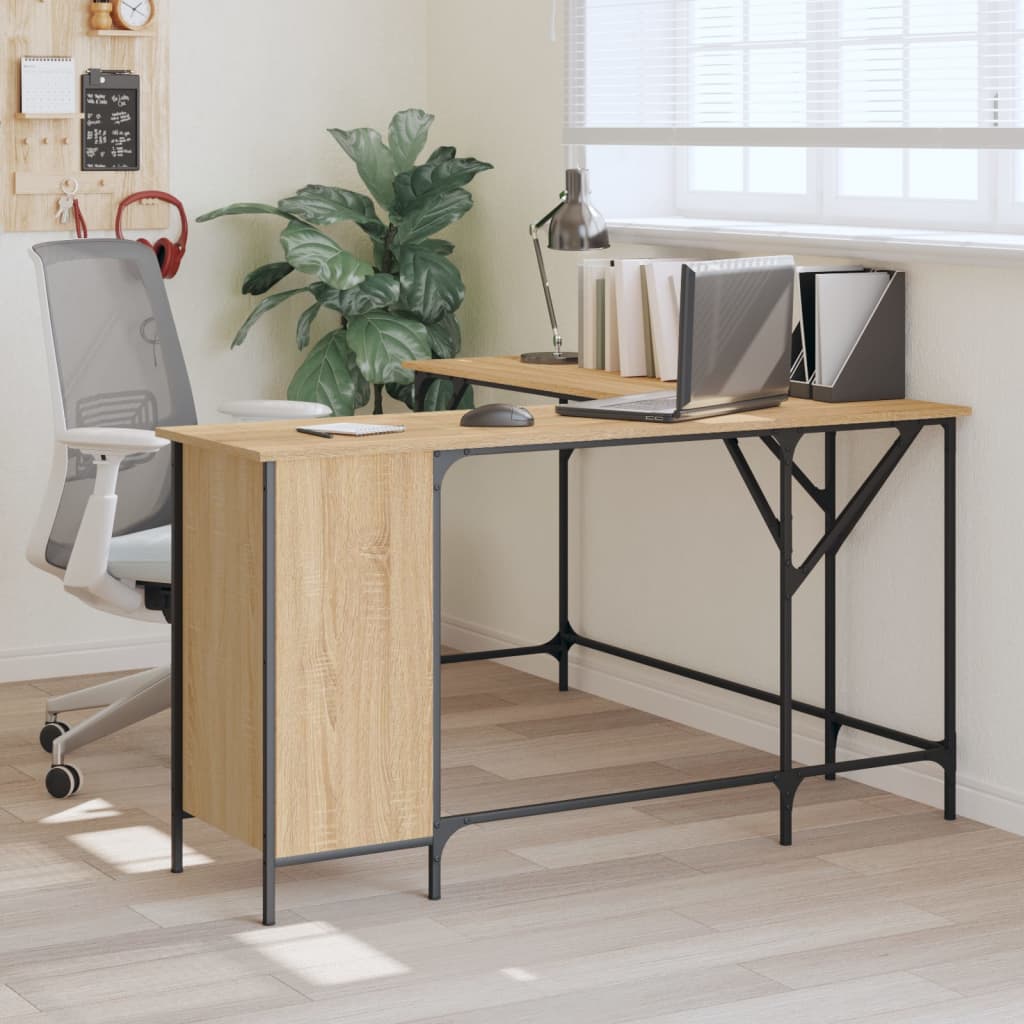 Desk Sonoma Oak 141x141x75 cm Engineered Wood - Brittle & Co