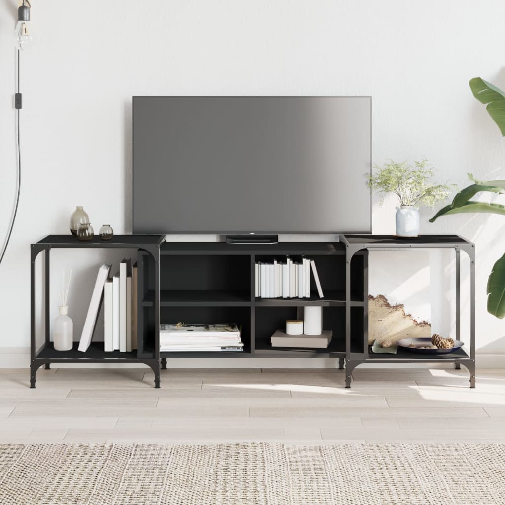 TV Cabinet Black 153x37x50 cm Engineered Wood - Brittle & Co