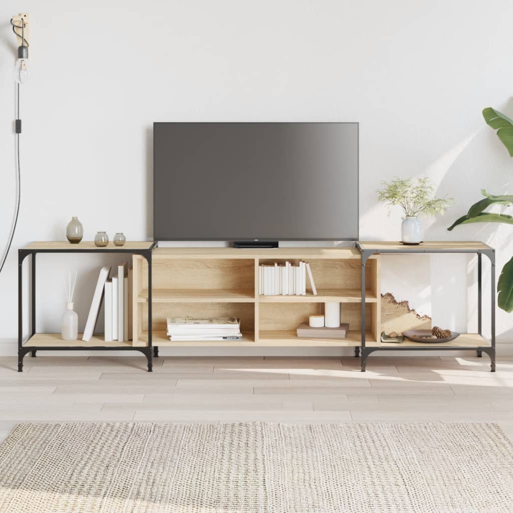 TV Cabinet Sonoma Oak 203x37x50 cm Engineered Wood - Merlin Deals