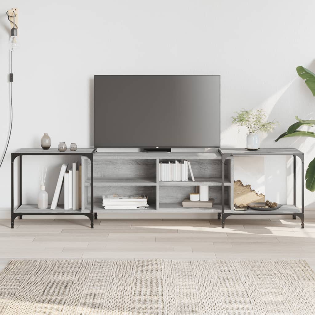 TV Cabinet Grey Sonoma 203x37x50 cm Engineered Wood - Direct Imports
