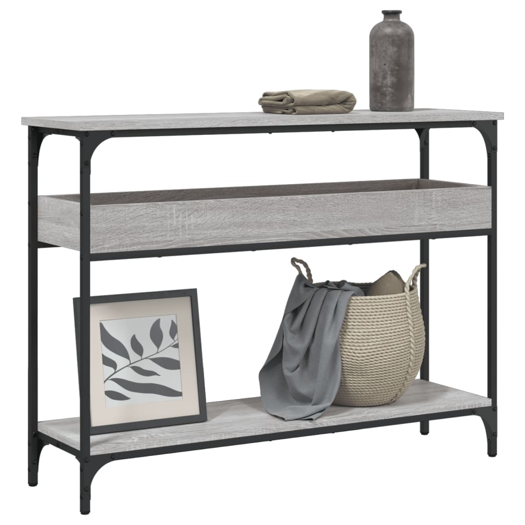 Console Table with Shelf Grey Sonoma 100x29x75cm Engineered Wood - Direct Imports