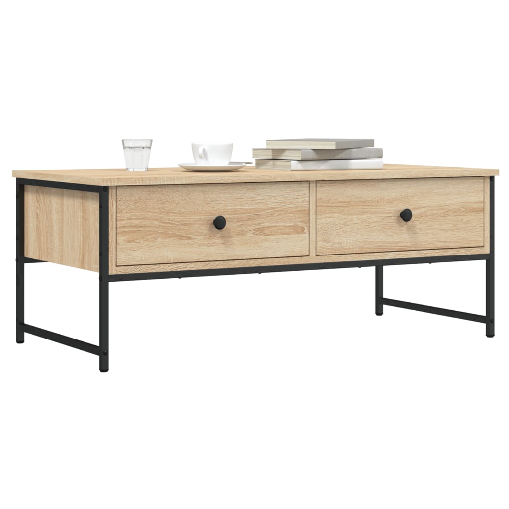 Coffee Table Sonoma Oak 101x49x39.5 cm Engineered Wood - Merlin Deals