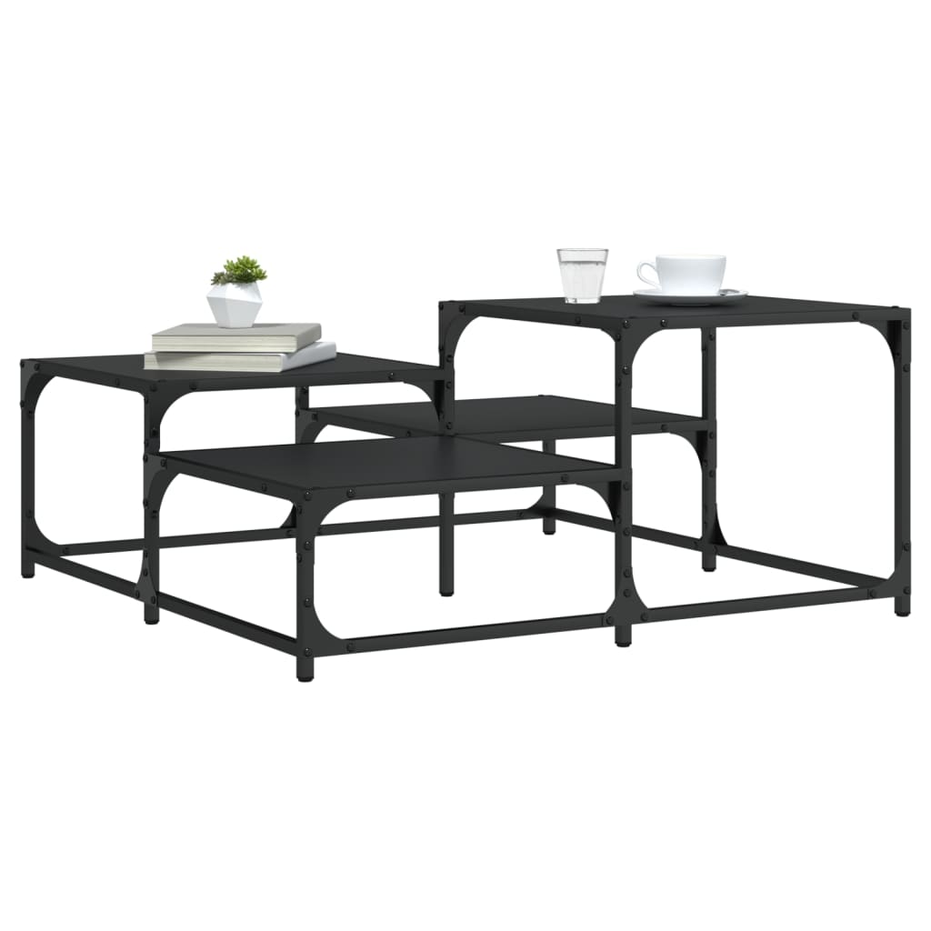 Coffee Table Black 87.5x87.5x40 cm Engineered Wood - Casper Homes