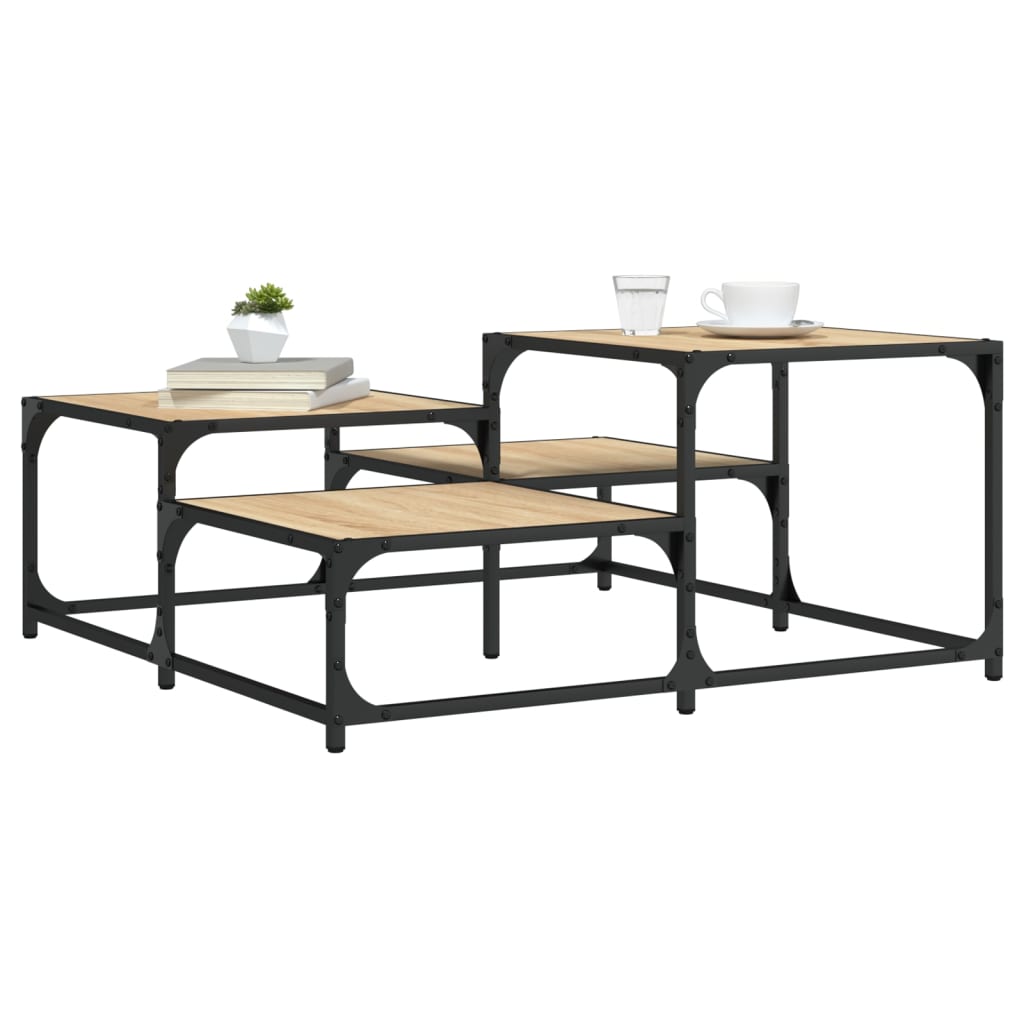 Coffee Table Sonoma Oak 87.5x87.5x40 cm Engineered Wood - Unbeatable Bargains
