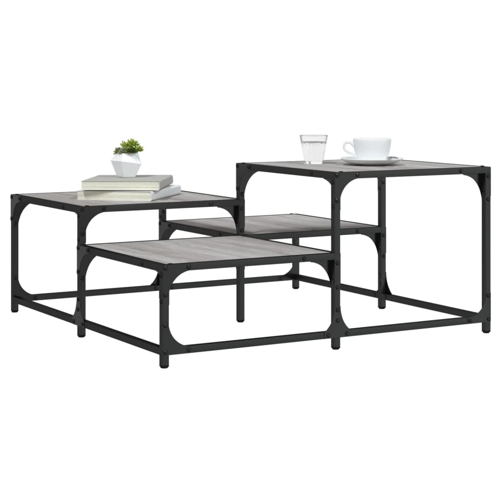 Coffee Table Grey Sonoma 87.5x87.5x40 cm Engineered Wood - Brittle & Co