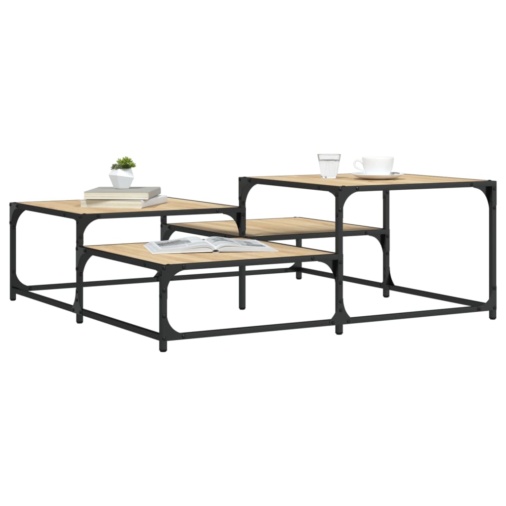 Coffee Table Sonoma Oak 107x107x40 cm Engineered Wood - The Home Maker