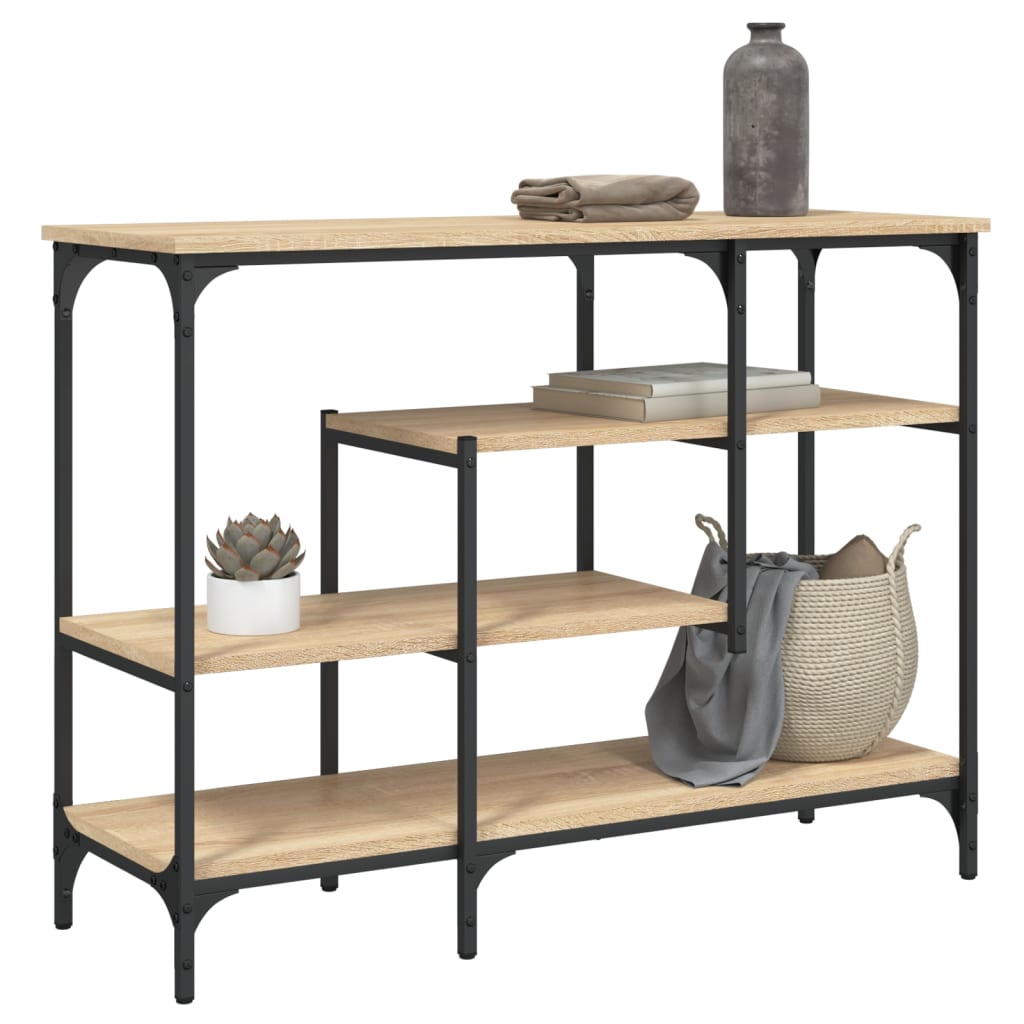 Console Table with Shelves Sonoma Oak 100x35x75 cm - Direct Imports