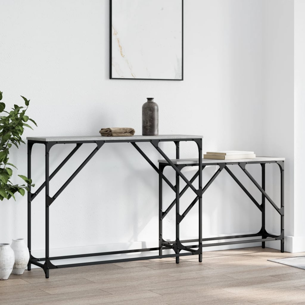 Nesting Console Tables 2 pcs Grey Sonoma Engineered Wood - Direct Imports