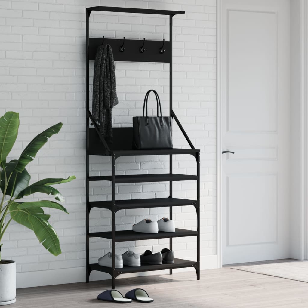 Clothes Rack with Shoe Storage Black 70x34x184 cm - Direct Imports
