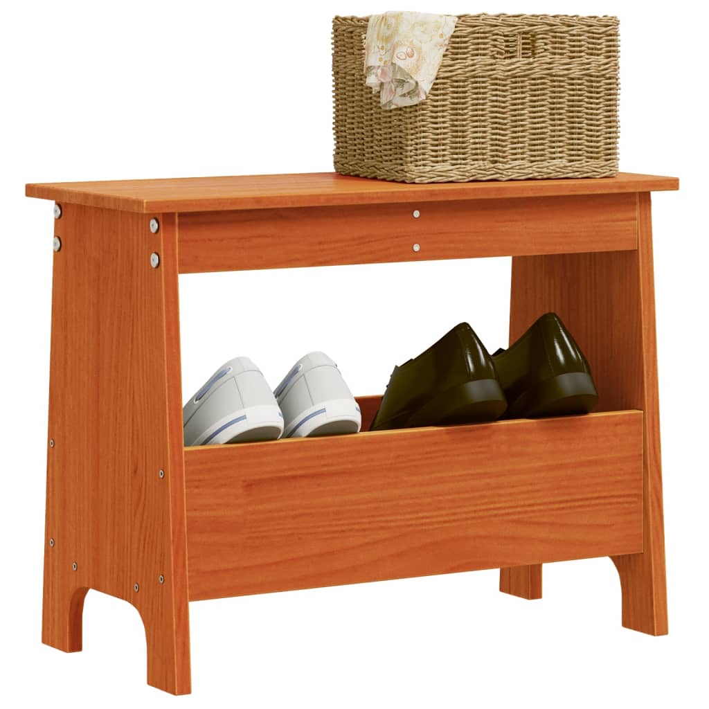 Hall Bench Wax Brown 60x28x45 cm Solid Wood Pine - The Home Maker