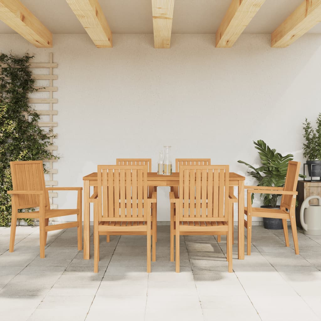 Stackable Garden Chairs 6 pcs 56.5x57.5x91 cm Solid Wood Teak - Style and Chic