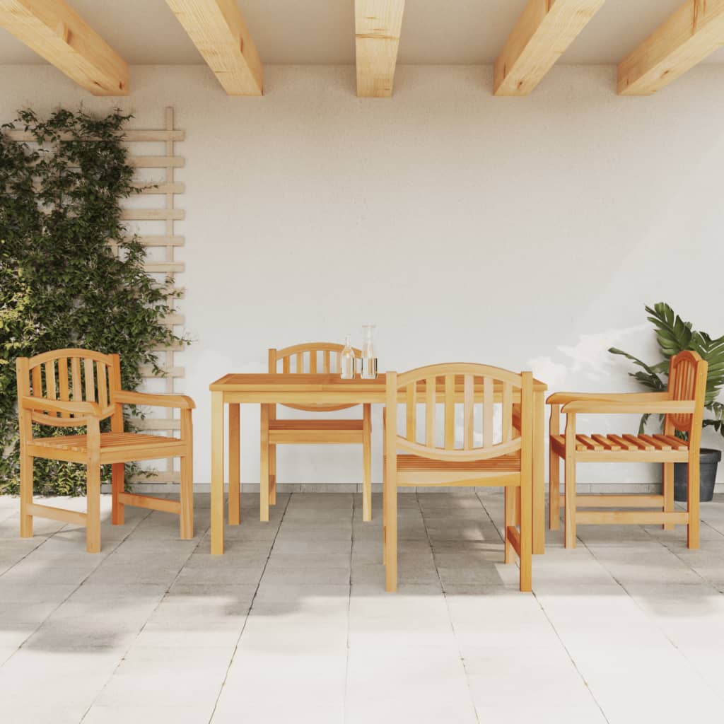 5 Pcs Garden Dining Set Solid Wood Teak - Unbeatable Bargains