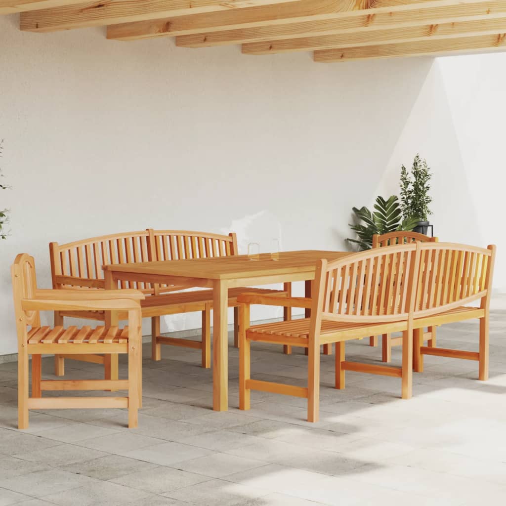 5 Pcs Garden Dining Set Solid Wood Teak - Unbeatable Bargains