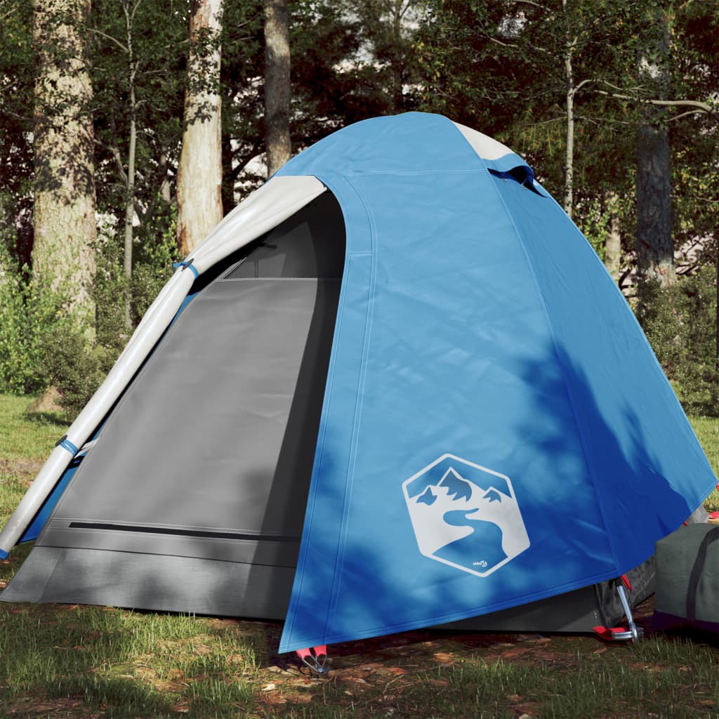 Camping Tent 2 Persons Blue 254x135x112 cm 185T Taffeta - Merlin Deals