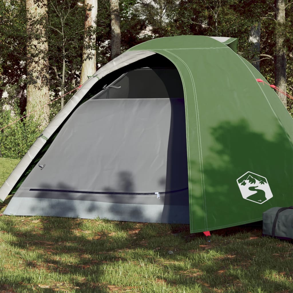 Camping Tent 4 Persons Green 267x272x145 cm 185T Taffeta - Merlin Deals