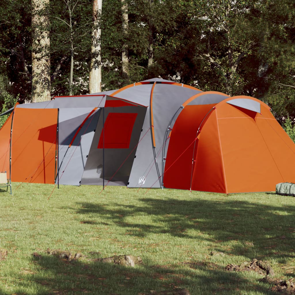 Camping Tent 12 Persons Grey&Orange 840x720x200 cm 185T Taffeta - The Home Maker