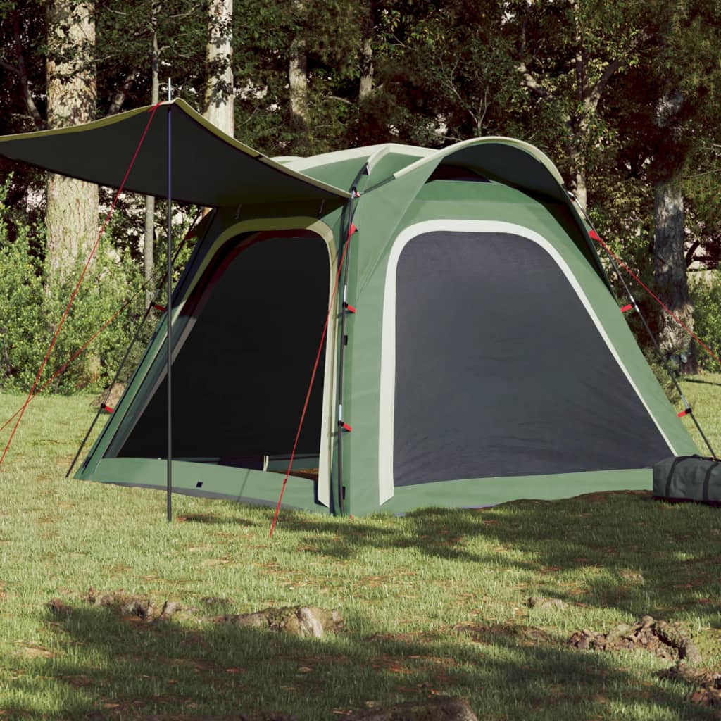Camping Tent 4 Persons Green 240x221x160 cm 185T Taffeta - Merkel Designers