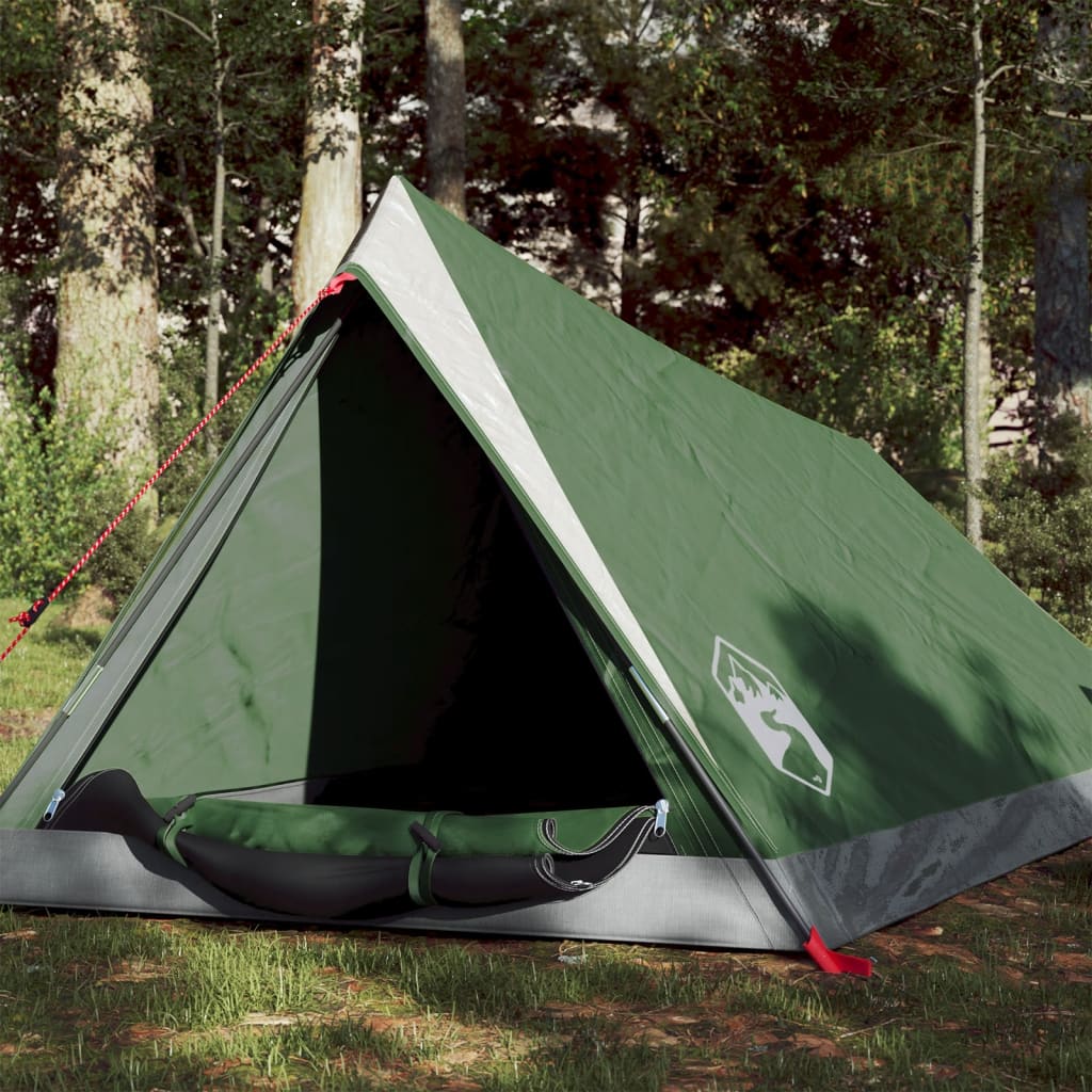 Camping Tent 2 Persons Green 200x120x88/62 cm 185T Taffeta - Brittle & Co