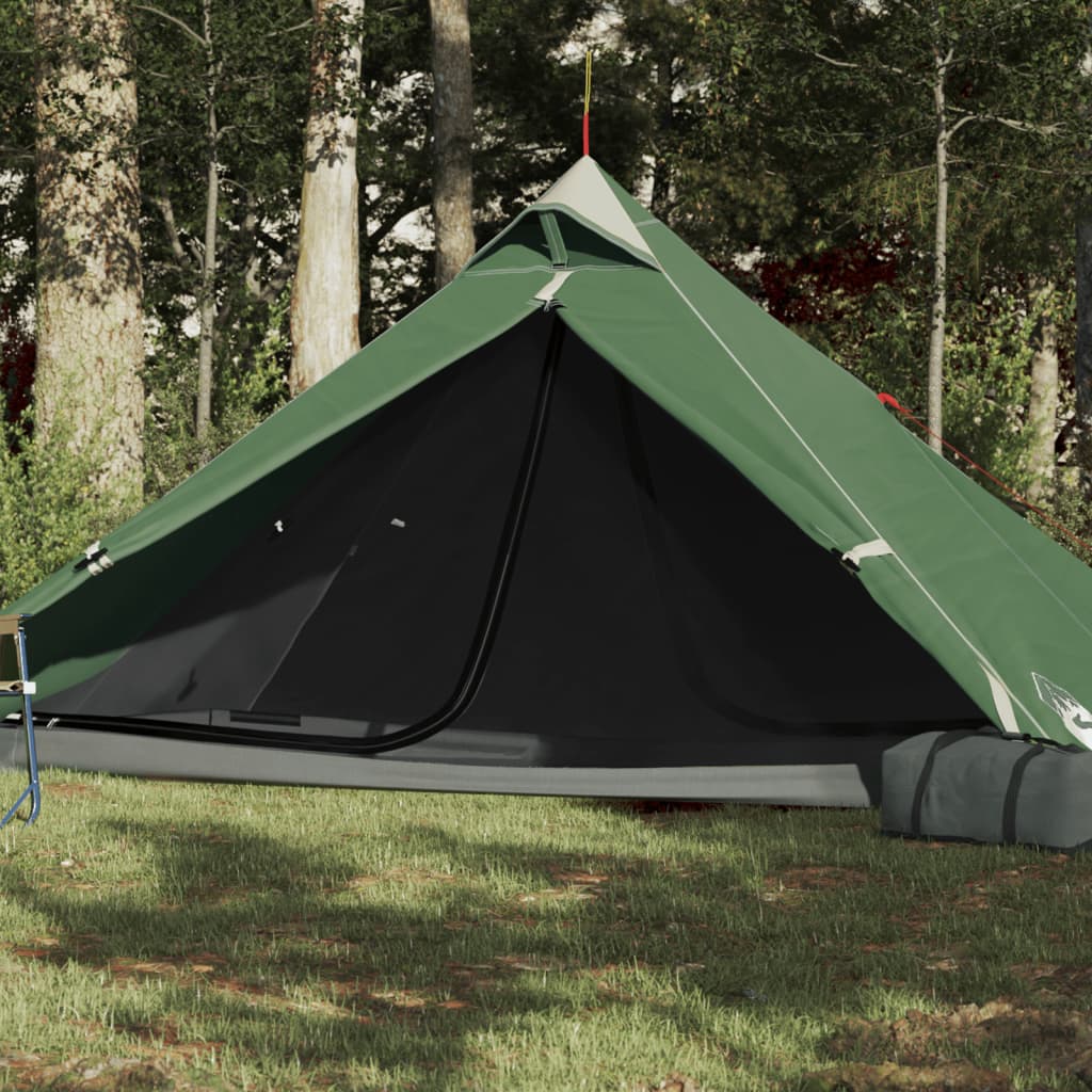 Camping Tent 1 Person Green 255x153x130 cm 185T Taffeta - The Home Maker