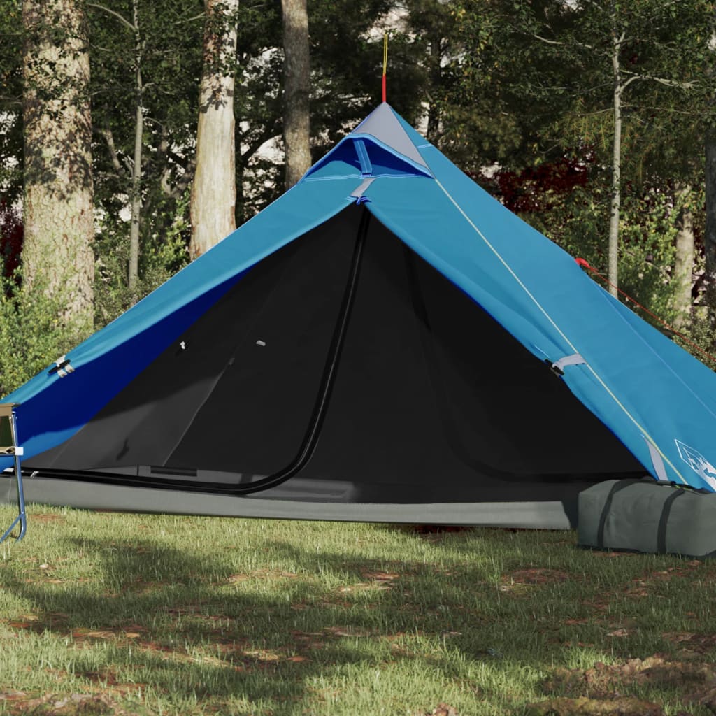 Camping Tent 1 Person Blue 255x153x130 cm 185T Taffeta - Style and Chic