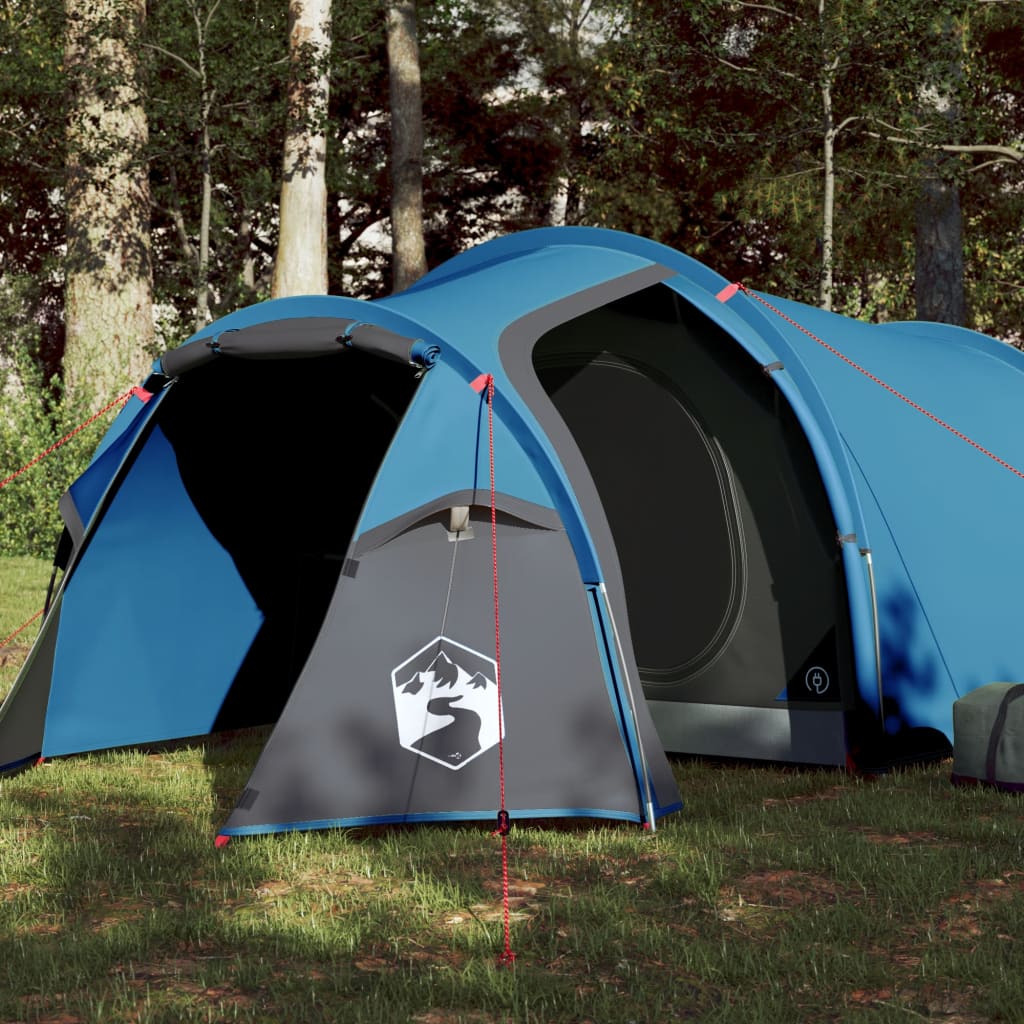 Camping Tent 4 Persons Blue 360x135x105 cm 185T Taffeta - Direct Imports
