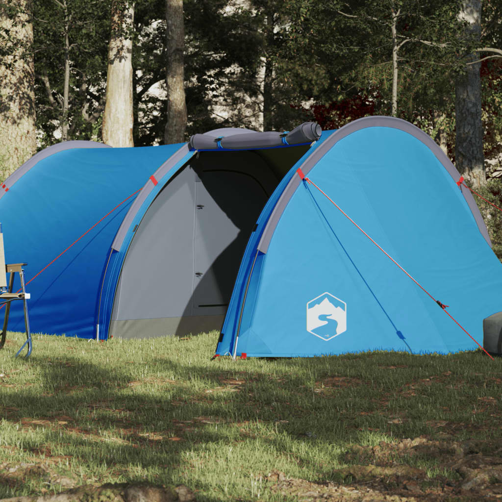 Camping Tent 4 Persons Blue 405x170x106 cm 185T Taffeta - The Home Maker
