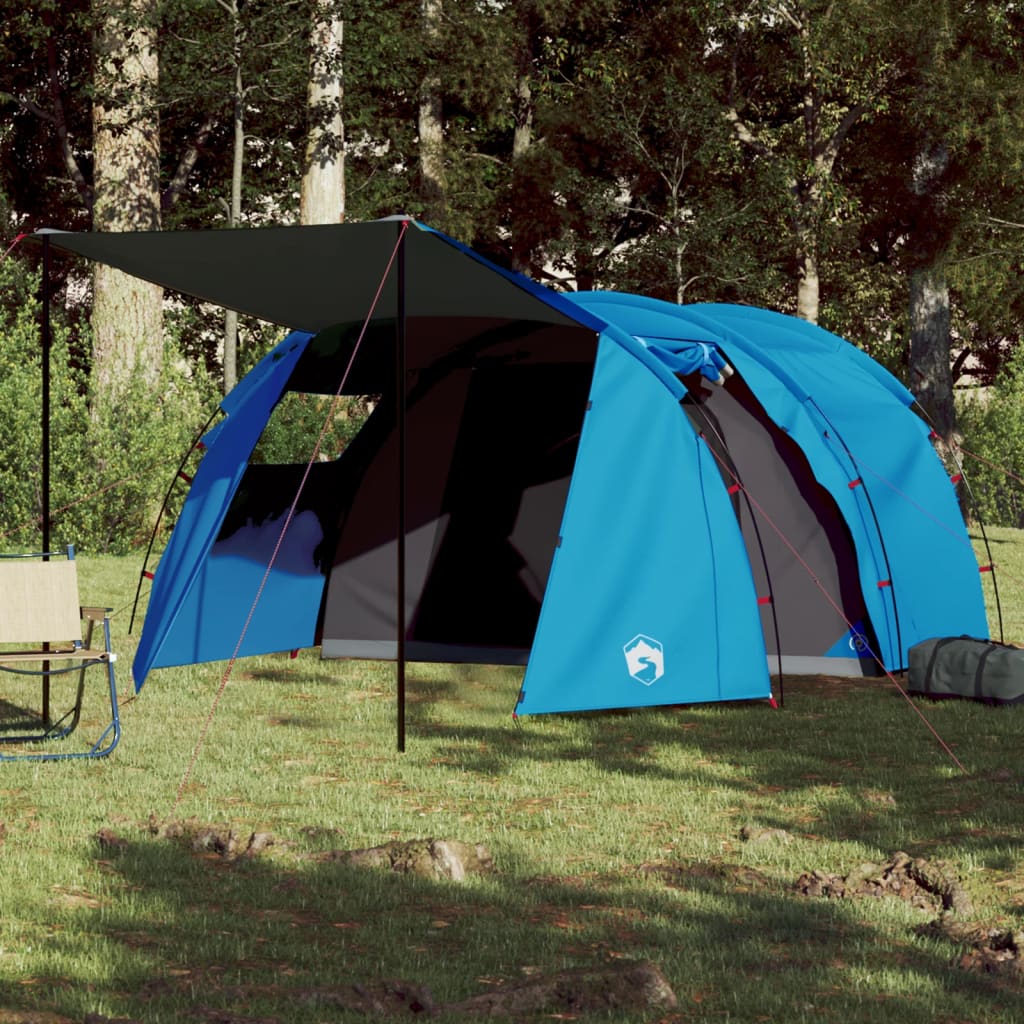 Camping Tent 4 Persons Blue 420x260x153 cm 185T Taffeta - All Things Good