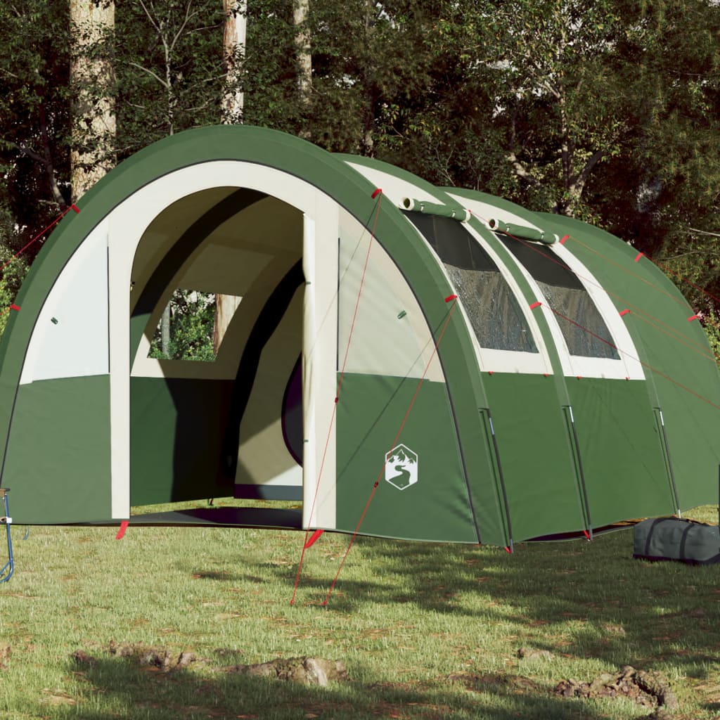 Camping Tent 4 Persons Green 483x340x193 cm 185T Taffeta - Style and Chic