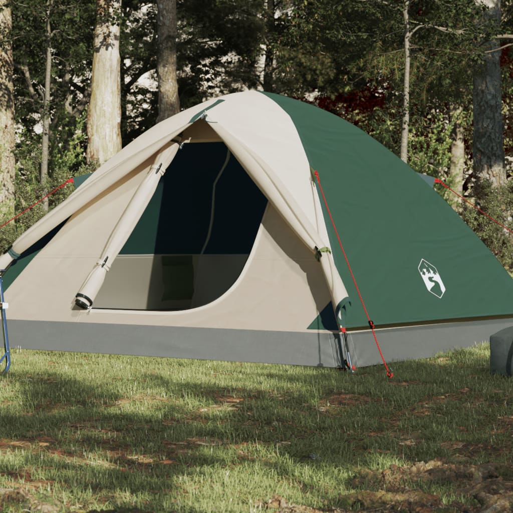 Camping Tent 3 Persons Green 240x217x120 cm 190T Taffeta - Style and Chic