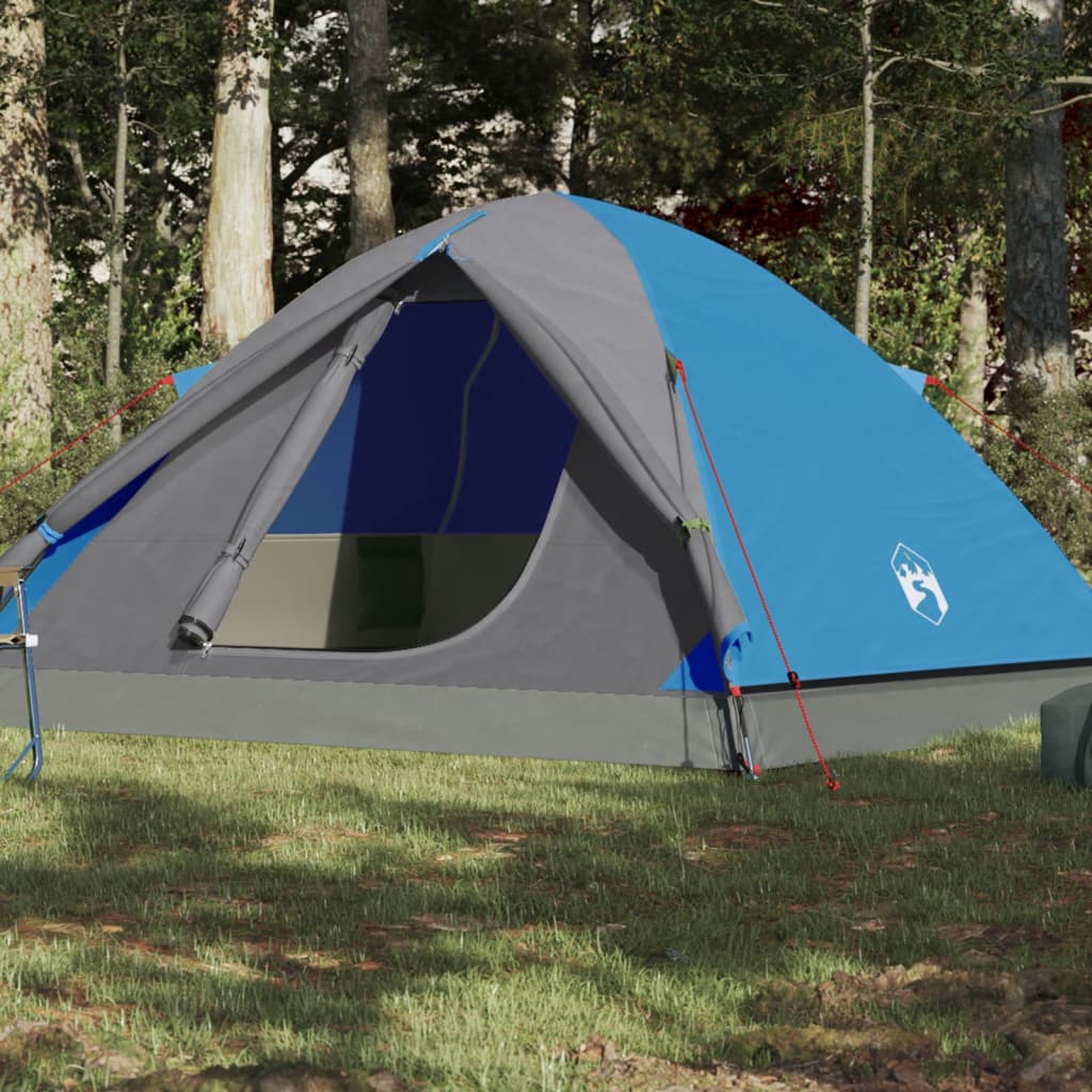 Camping Tent 6 Persons Blue 348x340x190 cm 190T Taffeta - The Home Maker