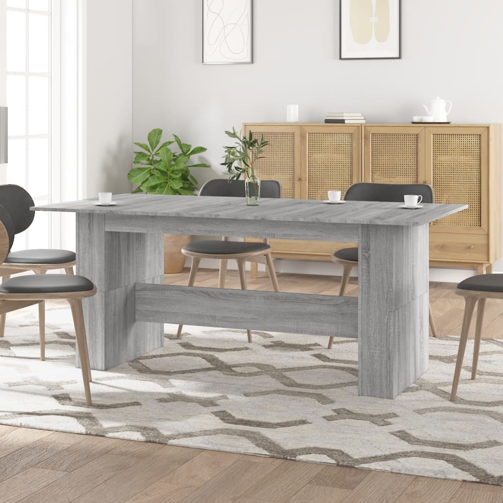 Dining Table Grey Sonoma 180x90x76 cm Engineered Wood - Brittle & Co