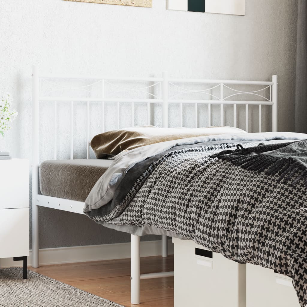 Metal Headboard White 135cm - Brittle & Co
