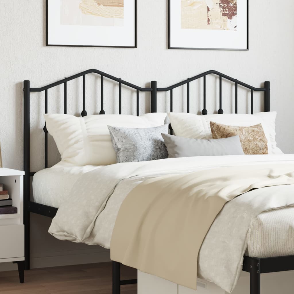 Metal Headboard Black 140cm - Brittle & Co