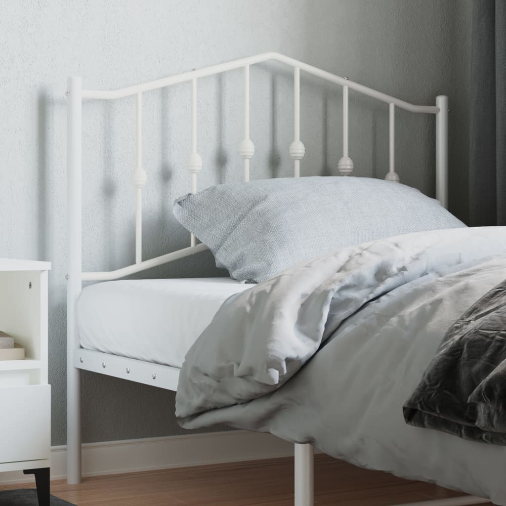 Metal Headboard White 100cm - Discount Dealers