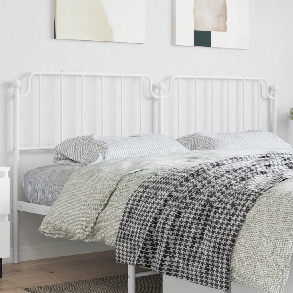 Metal Headboard White 200cm - Casper Homes