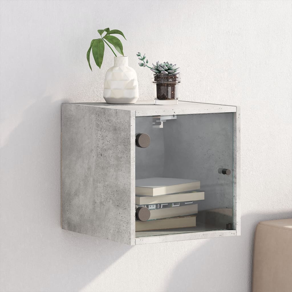 Bedside Table - MARION Nightstand Concrete Grey 35cm - R and M Furniture