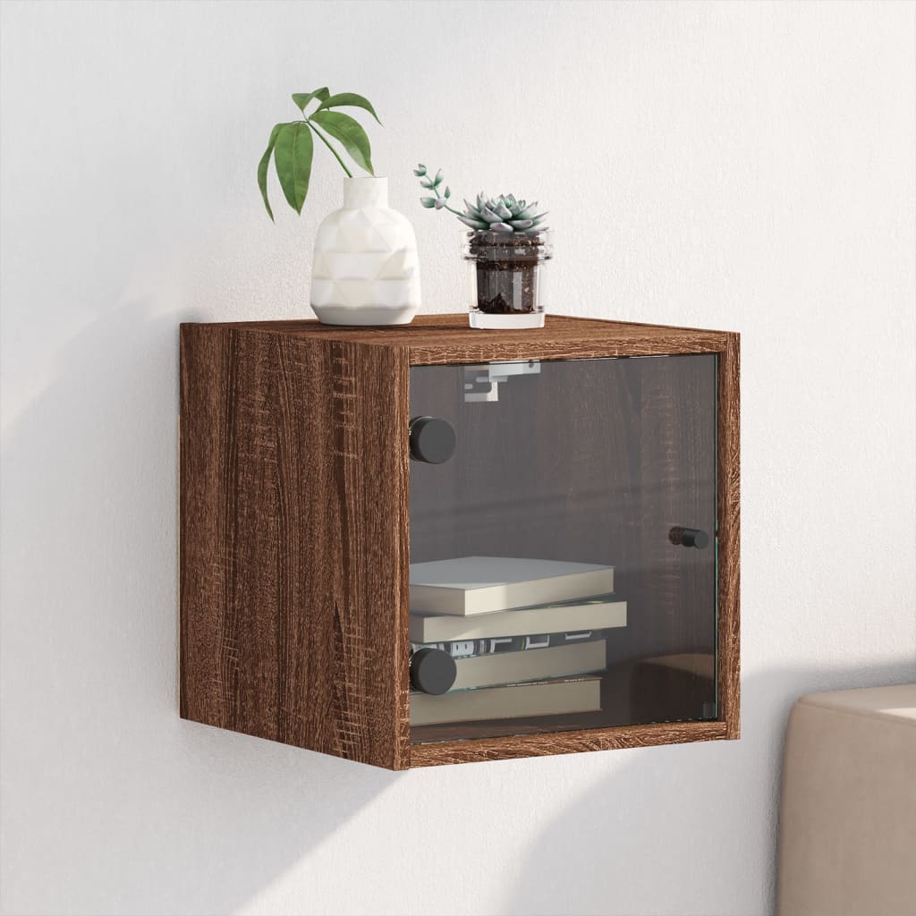 Bedside Table - MARION Nightstand Brown Oak 35cm - Unbeatable Bargains